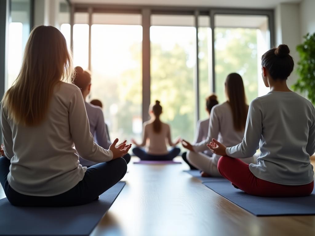 Mental health workshop with office meditation session